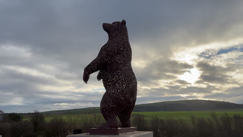 The Dunbear, bear statue in Dunbear Par, East Lothian, Scotland