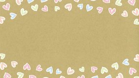 Heart doodle border background on kraft paper - Powered by Shutterstock - Get 15% off with code: PIKWIZARD15