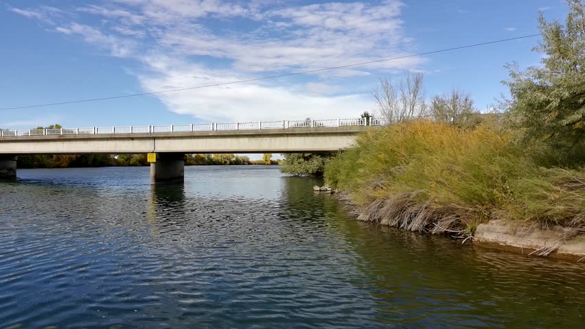 drone clip of Bridge over the snake river in Idaho