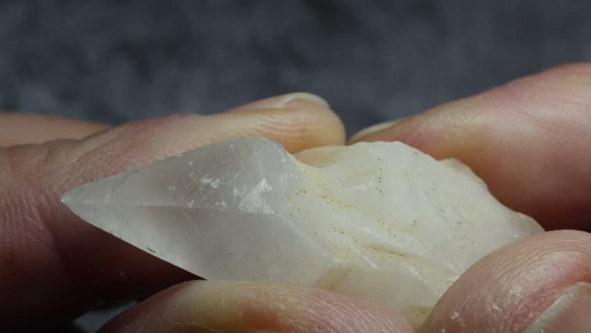 Crystal gland with shiny crystals in close up