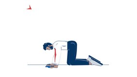 Unexpected financial loss doodle animation. Sales decrease. Market downturn. Crying businessman beside declining bar graph animated 2D flat cartoon concept, white background. 4K video motion graphic - Powered by Shutterstock - Get 15% off with code: PIKWIZARD15