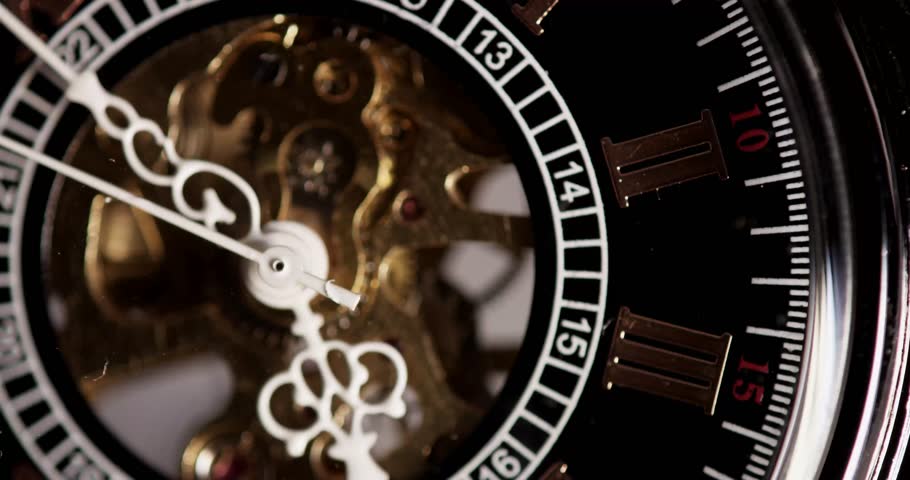 4K Pocket Watch: Vintage Brass Dial Close-Up