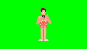 3D green screen beach guy using phone animation for digital assets, presentations, marketing, and creative projects. Clean chroma key for easy editing and professional visual content.
 - Powered by Shutterstock - Get 15% off with code: PIKWIZARD15