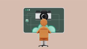 Modern 3D Illustration of Photographer Working with Digital Camera Interface, Editing Images in Creative Workspace, Showing Professional Photo Processing, Cloud Storage Interaction - Powered by Shutterstock - Get 15% off with code: PIKWIZARD15