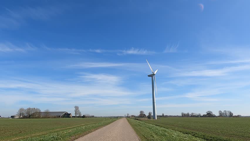 Cycling through Friesland on a sunny autumn winter day