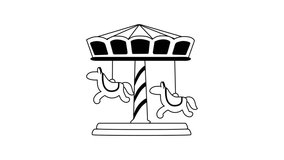 Simple, stylized line drawing of a merry go round - Powered by Shutterstock - Get 15% off with code: PIKWIZARD15