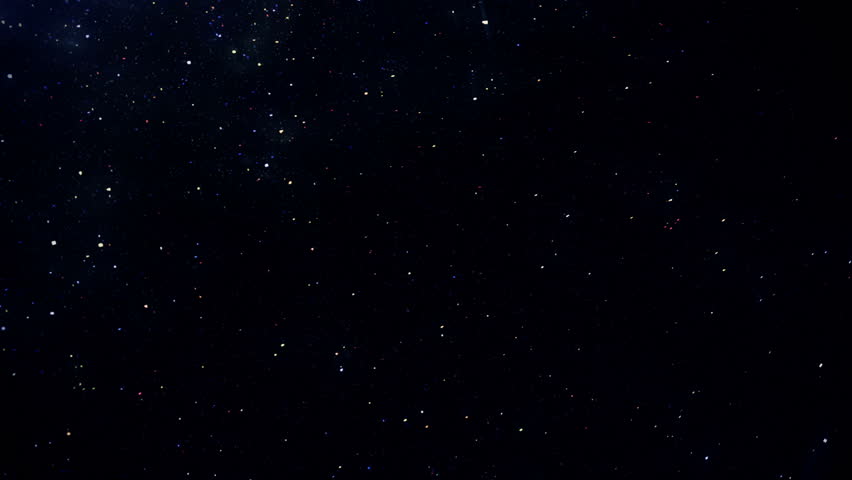 Starfield time-lapse, falling star, loop