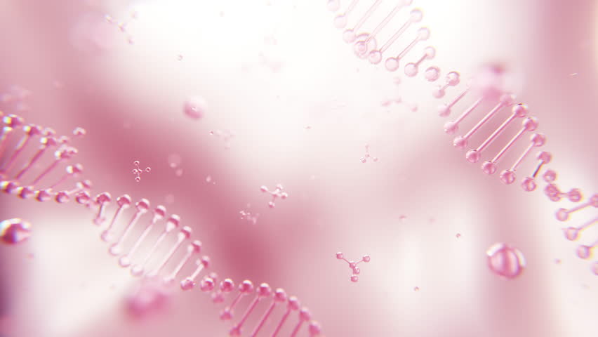 Elegant 3D pink molecules floating in soft light, representing skincare, serum, and anti-aging innovation. Ideal for cosmetic and beauty campaigns.