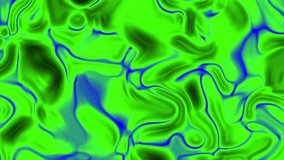 Animated seamless loop of neon green, black and blue liquid marbled texture creating organic swirling motion ideal for dynamic backgrounds and visual effects. - Powered by Shutterstock - Get 15% off with code: PIKWIZARD15