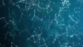 On start white WiFi globe phone icons staying centered while nodes drifting pulsing showing data. Network, connectivity, digital, hexagon, clusters, particles, glow - Powered by Shutterstock - Get 15% off with code: PIKWIZARD15