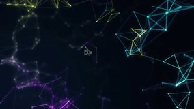 Camera panning from West, map showing nodes pulsing and lines rerouting, visualizing data flow. Neon, globe, connectivity, cyberspace, hexagonal, polygonal, mesh - Powered by Shutterstock - Get 15% off with code: PIKWIZARD15