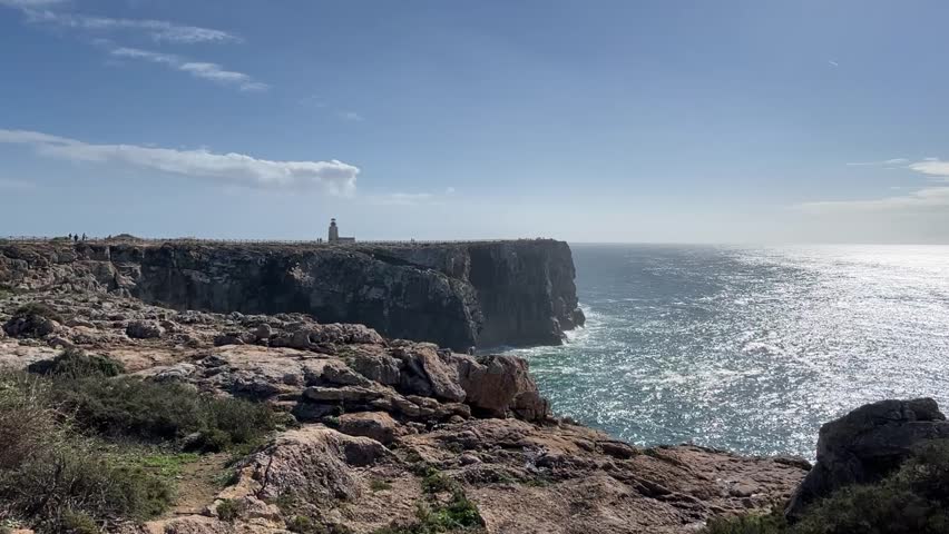 Lighthouse at Fortaleza de Sagres in Portugal