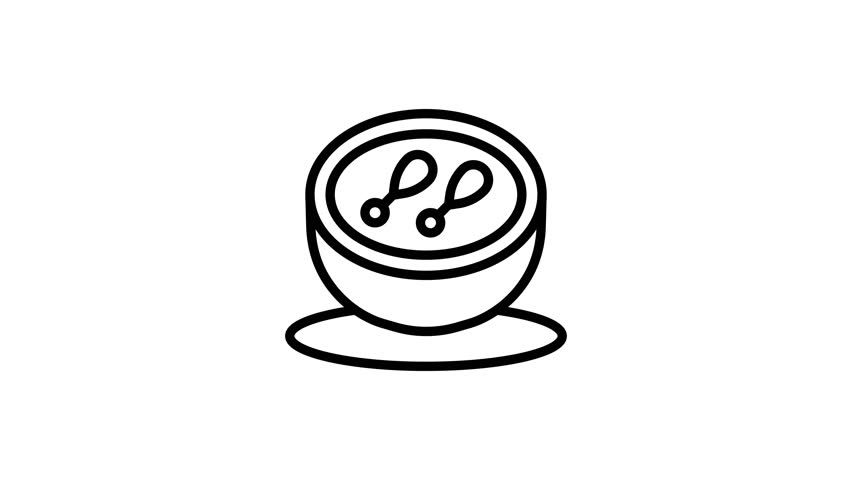 chicken soup icon line motion graphic	