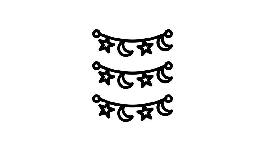 ramadan icon line motion graphic	