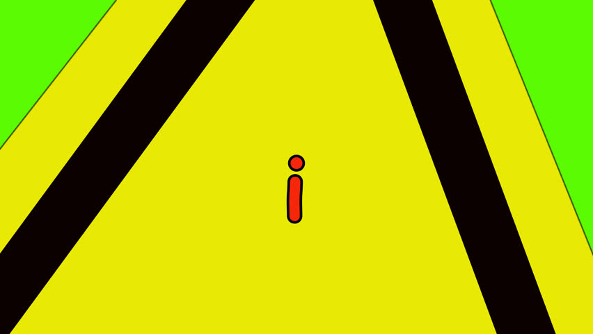 Animated yellow warning triangle badge with an exclamation mark, featuring a stomp and wiggle effect on a green screen background. Ideal for alerts, important notices, safety messages, caution graphic
