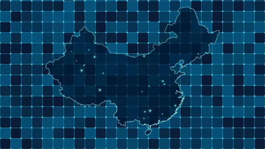 Digital grid map animation of People
