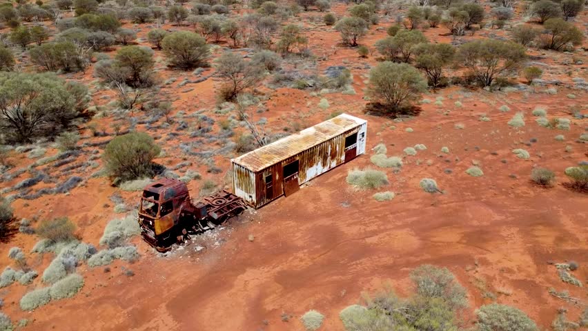 Burned out truck in the Australian outback, Western Australia