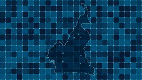 Digital grid map animation of Cameroon, Technology, Communication, Transportation - Powered by Shutterstock - Get 15% off with code: PIKWIZARD15