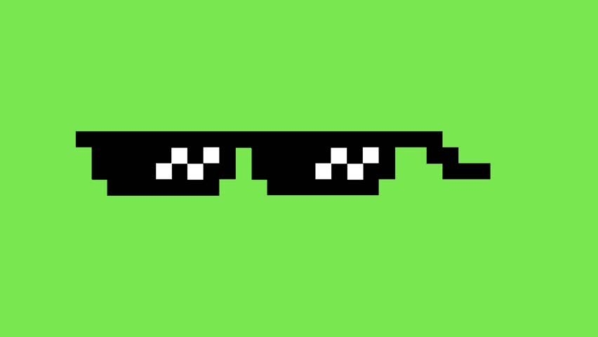 Pixelated Thug Life Retro Cool Sunglasses with a Funky Twist, Digital Design