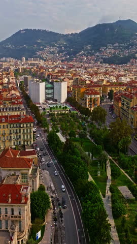  Aerial view of the historical cityscape. Nice, France, French Riviera