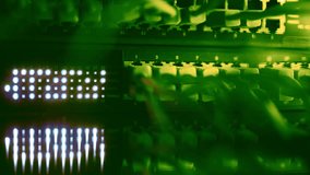 Futuristic High-Speed Data Center Network Connections. Fiber Optic and Ethernet Cables, Server Rack Lights, AI GPU CPU Cloud Computing, Big Data Analytics, Cybersecurity Digital Technology Background - Powered by Shutterstock - Get 15% off with code: PIKWIZARD15