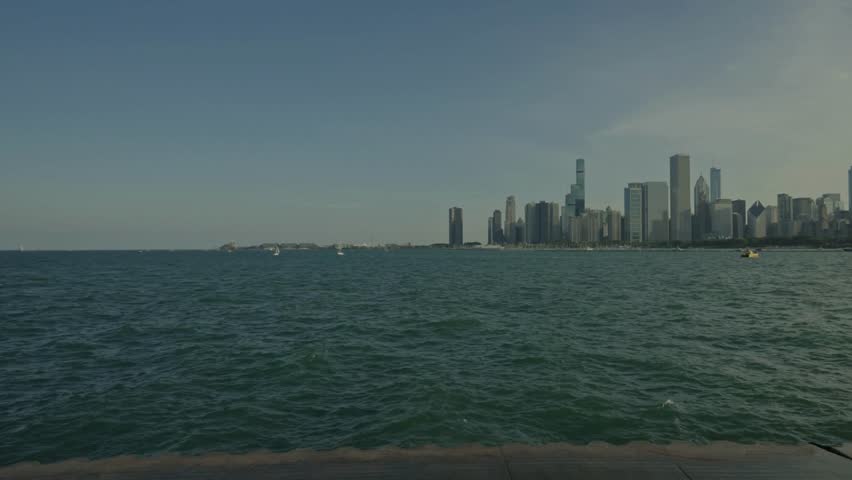 breathtaking panorama of Chicago from Scenic spot Adler platinum skyline walk  
