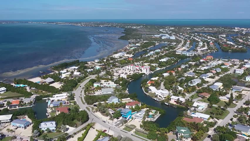 Exclusive Aerial Villas vacation scenic spot in marathon Florida. Holiday and nature concept. nature on its peak beauty. 