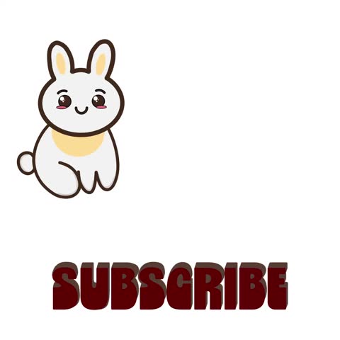 Animated Kawaii Bunny on Subscribe Button – Cute Bouncing Illustration