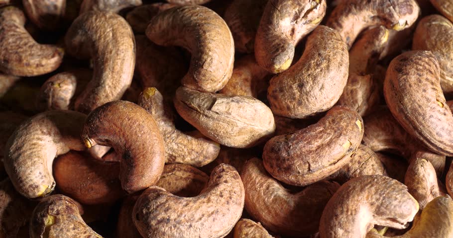 Roasted Salted Nut Heap Snack Cashew in Shell Rotating Background