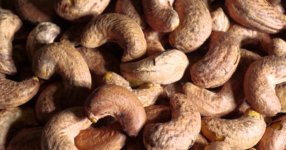 Roasted Salted Nut Heap Snack Cashew in Shell Rotating Background