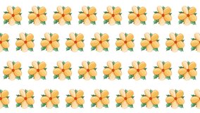 A bright motion graphic showcasing an alternating checkerboard pattern of small yellow and orange flowers, creating a vibrant and clean grid suitable for spring promotions. - Powered by Shutterstock - Get 15% off with code: PIKWIZARD15