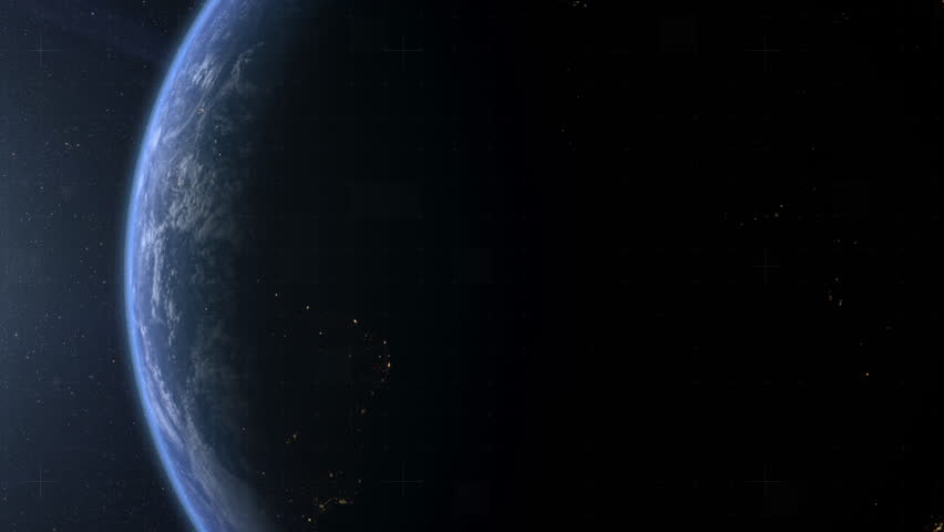 Earth with futuristic HUD scanning interface against a deep space starfield, creating a cinematic aerospace, surveillance, and sci-fi exploration atmosphere