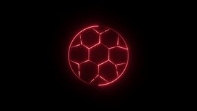a red LED neon sign in the shape of a soccer ball.  - Powered by Shutterstock - Get 15% off with code: PIKWIZARD15