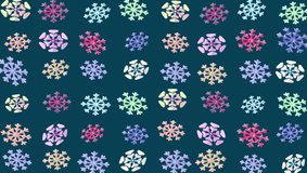 Colorful snowflake seamless looping background pattern animation, modern winter holiday design ideal for Christmas video backdrop, motion graphic overlays, and festive digital content. - Powered by Shutterstock - Get 15% off with code: PIKWIZARD15