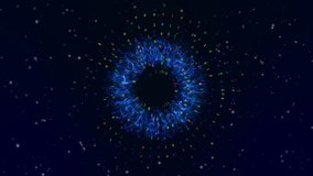 Futuristic eye animation with a glowing blue iris and binary code emerging in a circular motion from the pupil, surrounded by floating particles. Perfect for sci-fi, tech, AI and cybersecurity themes - Powered by Shutterstock - Get 15% off with code: PIKWIZARD15