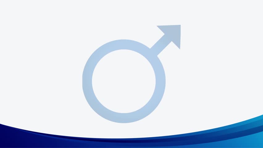 Blue Masculine Symbol Abstract Curve Animation