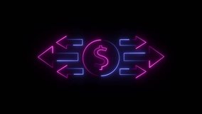  a stock animation of a neon dollar sign with arrows, symbolizing financial transactions or data flow. representing money movement or financial transactions.  - Powered by Shutterstock - Get 15% off with code: PIKWIZARD15