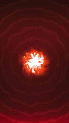 A dynamic fiery orange swirl with a halftone dot pattern and glowing sparks creates an energetic and abstract background.