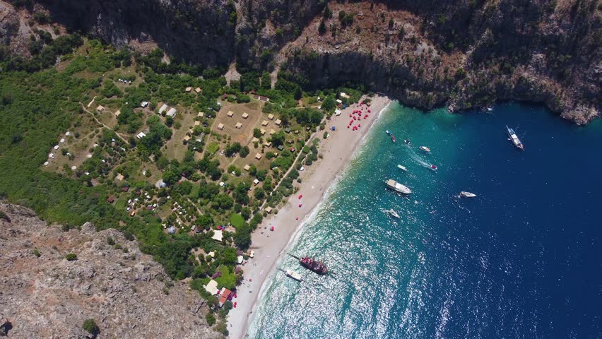 Aerial view of Butterfly Valley in Oludeniz coastal district