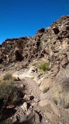 Entering Rugged Desert Slot Canyon (Big Bend National Park, Texas, USA)