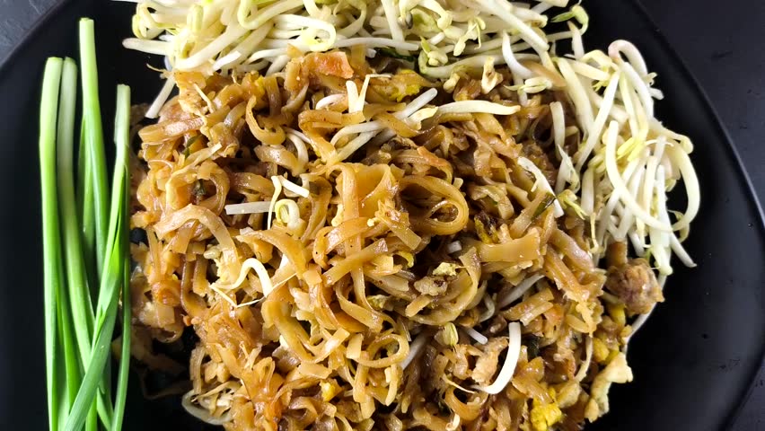 Pad Thai in plate , Thai famous street food.