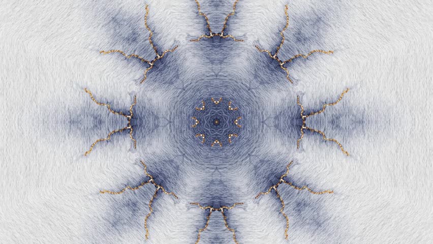 meditative blue beaded fabric kaleidoscope animation