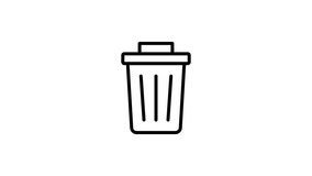 Animated trash can icon on a clean 4K white background - Powered by Shutterstock - Get 15% off with code: PIKWIZARD15