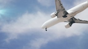 Flying airplane with digital data animation overlaying sky in background. Aviation, technology, futuristic, innovation, network, aerospace - Powered by Shutterstock - Get 15% off with code: PIKWIZARD15