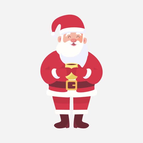 Santa Claus with Hot Chocolate Vector Animation for Christmas