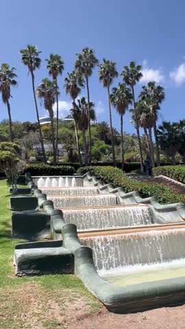 Fountain in Doramas Park in Las Palmas de Gran Canaria