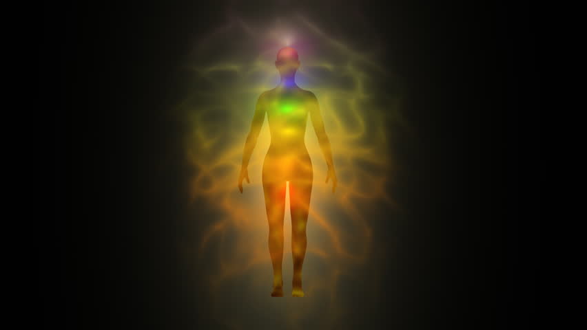 aura - human energy body chakras Stock Footage Video (100% Royalty-free
