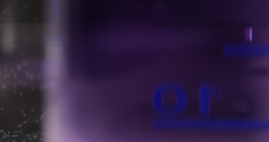 Measuring Beaker Heat Resistant Glass Side Slider Movement Transition to Test Tube with Chemical Reaction Sediment at Bottom, Laboratory Glassware Equipment, Scientific Research Discovery Process