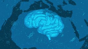 Futuristic Brain and Globe Visualization with DNA Elements and Blue Tones - Powered by Shutterstock - Get 15% off with code: PIKWIZARD15