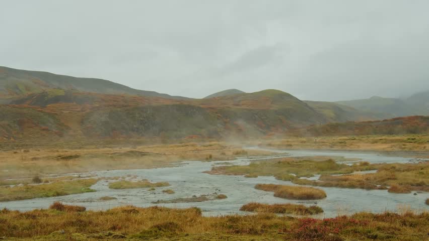 A scenic shot of the Geysir Hot Spring Area in Iceland